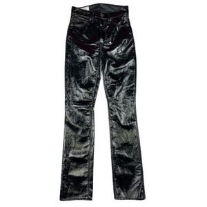 GAP Jeans Womens 24 High Rise Vintage Slim Black‎ Faux Leather Coated Pants